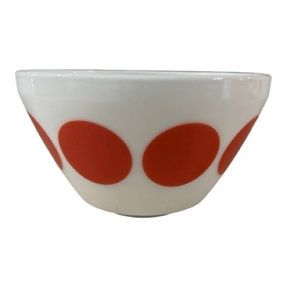 Vintage Charm Inspired By Pyrex Spot On Bowl Red Polka Dot - Picture 1 of 8
